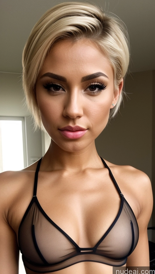 related ai porn images free for Bodybuilder Thick Short Tanned Skin Serious Seductive Pouting Lips Pixie Front Facing Full Body Blonde Microkini Mesh Gtv Style French Transparent