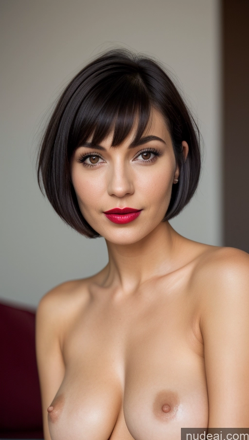 related ai porn images free for Woman One Beautiful Lipstick Black Hair Close-up View Perfect Boobs Small Tits Short Hair British Detailed Simple 30s