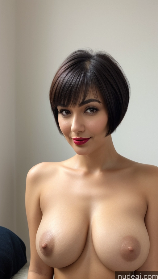 related ai porn images free for Woman One Beautiful Lipstick Black Hair Close-up View Perfect Boobs Short Hair Detailed 30s Busty