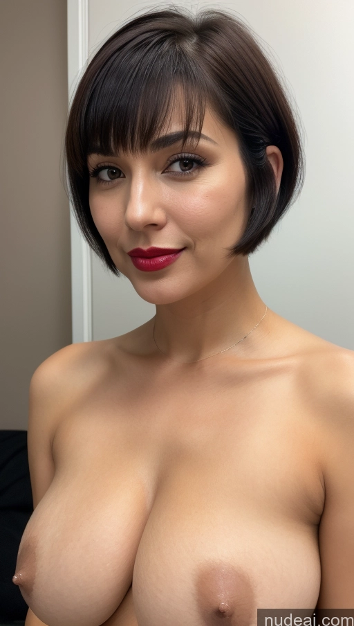 related ai porn images free for Woman One Beautiful Lipstick Black Hair Close-up View Perfect Boobs Short Hair Detailed 30s Busty