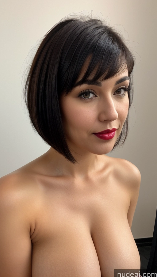 related ai porn images free for Woman Busty One Perfect Boobs Beautiful Lipstick 30s Black Hair Short Hair Close-up View