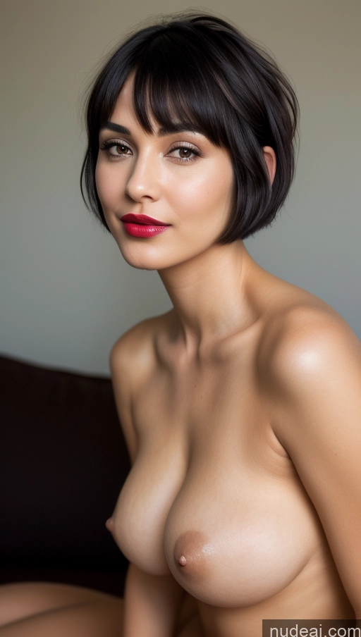 related ai porn images free for Woman One Beautiful Lipstick 30s Black Hair Short Hair Close-up View Detailed Perfect Boobs