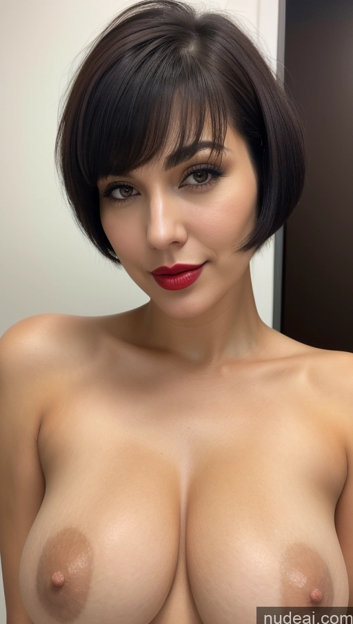 related ai porn images free for Woman One Beautiful Lipstick 30s Black Hair Short Hair Close-up View Detailed Perfect Boobs Busty