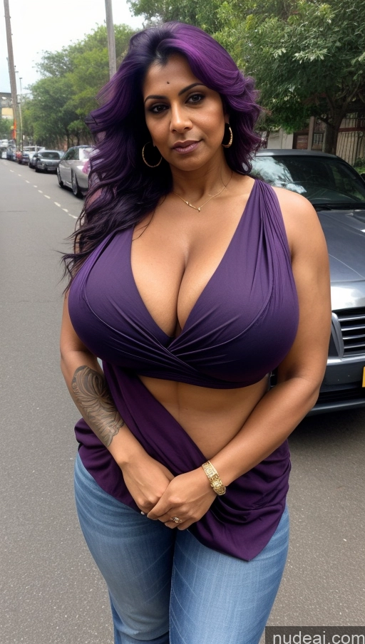 related ai porn images free for Milf Huge Boobs Beautiful Tattoos Big Ass Thick Big Hips Tall T-pose Blouse Sari Cleavage Sexy Face Close-up View Serious 50s Dark Fantasy Indian Dark Skin Muscular Purple Hair Street Messy