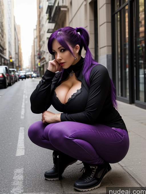 related ai porn images free for Milf One Busty Huge Boobs Big Ass Thick Big Hips 20s Sexy Face Purple Hair Pigtails Asian Street Front View Cleavage Bright Lighting Casual Goth Squatting