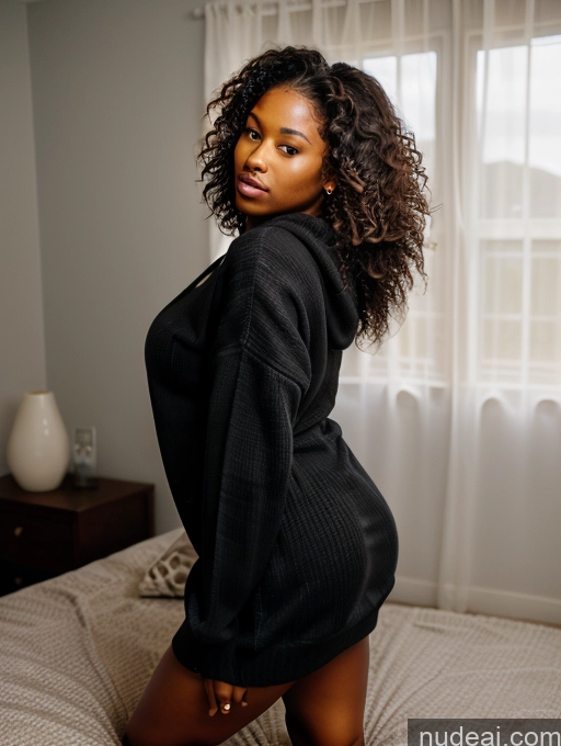 related ai porn images free for Woman One Perfect Boobs Big Ass Perfect Body Curly Hair Dark Skin 20s Brunette Black Film Photo Front View Detailed Oversized Sweater/Hoodie Bedroom