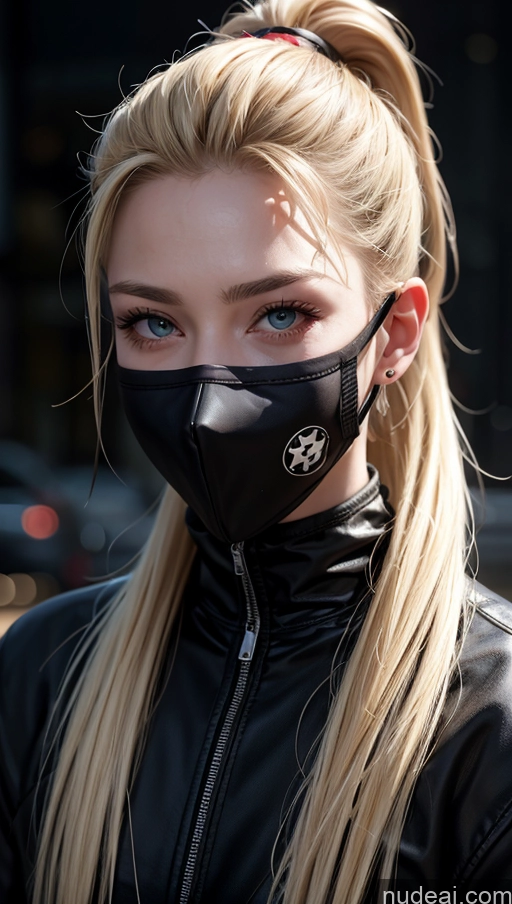 related ai porn images free for 18 Blonde Ninja Serious Street Face Mask Dark Lighting Ponytail