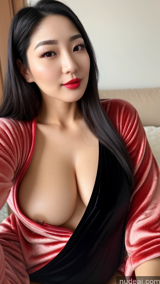 related ai porn images free for Woman One Beautiful Lipstick Close-up View Korean Slicked Black Hair 30s Small Tits Onesie