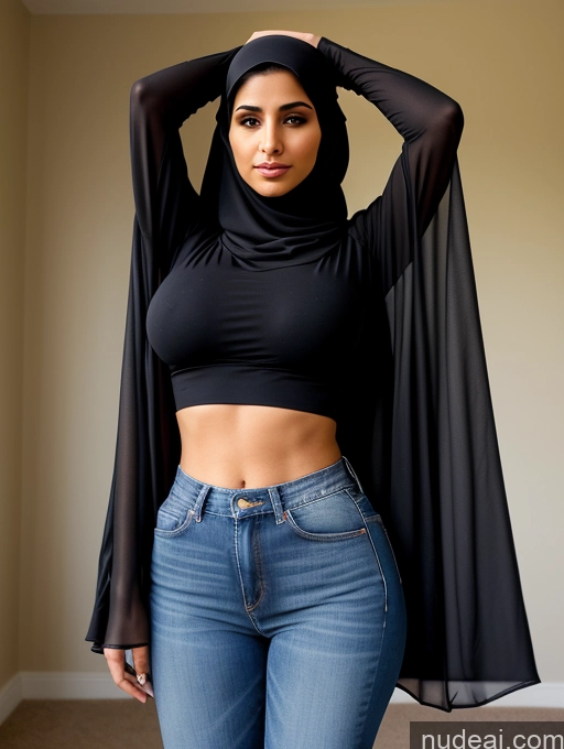 related ai porn images free for Serious Seductive Niqab Woman T-pose Jeans Blouse Perfect Boobs Middle Eastern