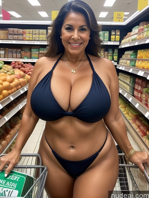 related ai porn images free for Milf One Busty Huge Boobs Thick Tanned Skin 80s Brazilian Grocery Front View Microkini Thong