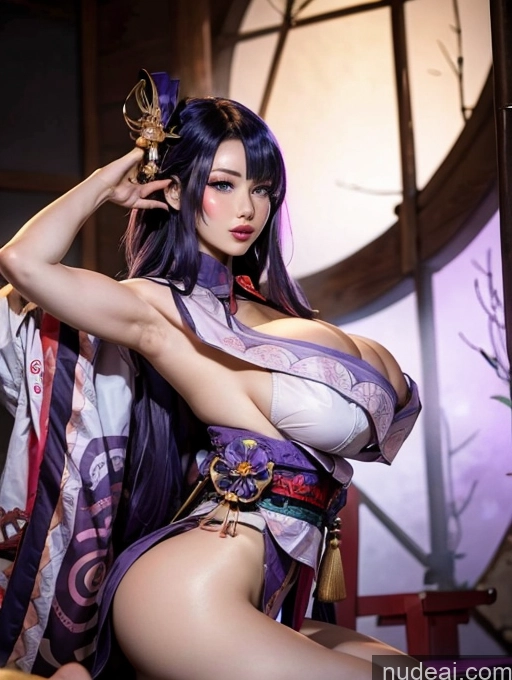 related ai porn images free for Woman Huge Boobs Big Ass Abs Pubic Hair Detailed Muscular Tall 30s Purple Hair Long Hair Raiden Shogun: Genshin Impact Cosplayers Kimono Geisha