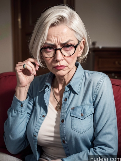 related ai porn images free for 80s Czech Skinny Glasses Casual Couch Angry Sexy Face
