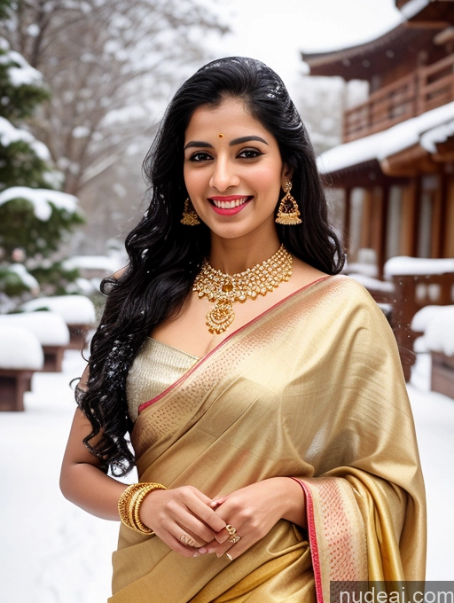 related ai porn images free for Happy Black Hair Long Hair Front View Gold Jewelry Woman Indian Sari 20s Long Legs Snow