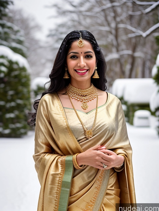 related ai porn images free for Happy Black Hair Long Hair Front View Gold Jewelry Woman Indian Sari 20s Long Legs Snow