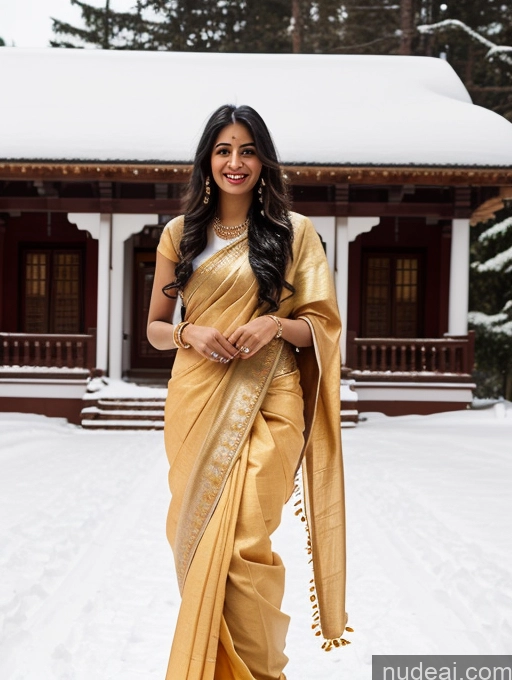 related ai porn images free for Happy Black Hair Long Hair Front View Gold Jewelry Woman Indian Sari 20s Long Legs Snow