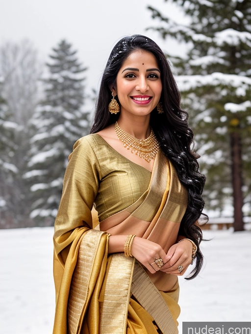 related ai porn images free for Happy Black Hair Long Hair Front View Gold Jewelry Woman Indian Sari 20s Long Legs Snow