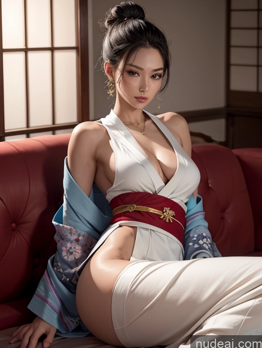 related ai porn images free for Japanese 30s Tanned Skin White Hair Hair Bun Beautiful Muscular Perfect Body Soft Anime Front View Stylish Kimono Jewelry Dark Lighting Model Seductive Sexy Face Dress Traditional Small Ass Busty Couch Big Hips Long Skirt