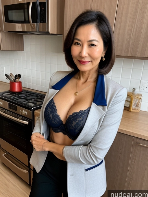 related ai porn images free for Milf Two Perfect Boobs Beautiful Perfect Body 70s Bobcut Chinese Kitchen Bra Jacket Professor Stylish Suit Cleavage Detailed Sexy Face