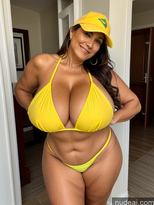 related ai porn images free for Milf One Busty Huge Boobs Thick Tanned Skin 70s Brazilian Front View Microkini Thong Maid Construction Worker