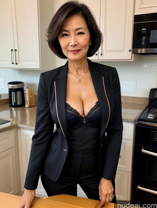 related ai porn images free for Milf Two Perfect Boobs Beautiful Perfect Body 70s Bobcut Chinese Kitchen Bra Jacket Professor Stylish Suit Cleavage Detailed Sexy Face