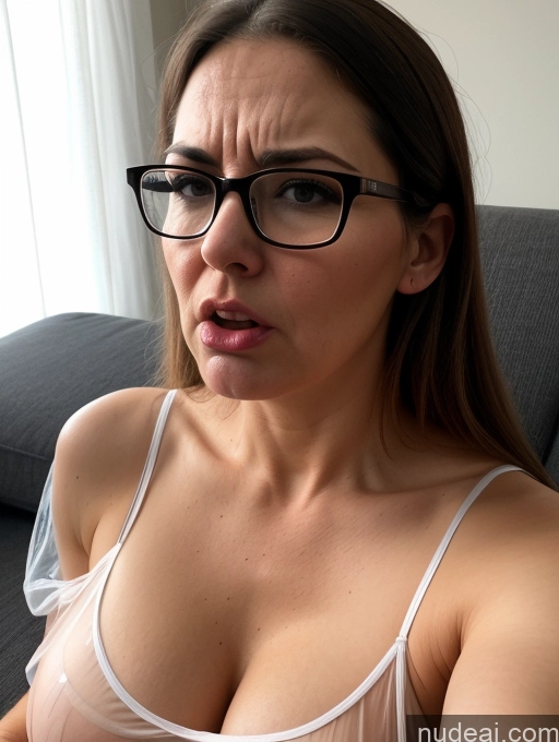 related ai porn images free for Busty Thick Glasses Sad Casual Chemise Transparent Detailed Nightgown Close-up View Blowjob Couch 70s Angry