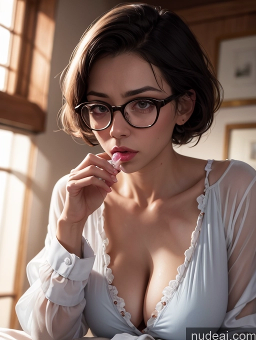 related ai porn images free for Busty Thick Glasses Sad Casual Chemise Transparent Detailed Nightgown 80s Bedroom Blowjob Professor Satin Blouse 60s Close-up View