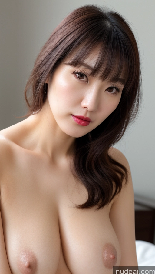 related ai porn images free for Woman One Perfect Boobs Beautiful Lipstick Thick Fairer Skin 30s Korean Close-up View Detailed Bangs Black Hair