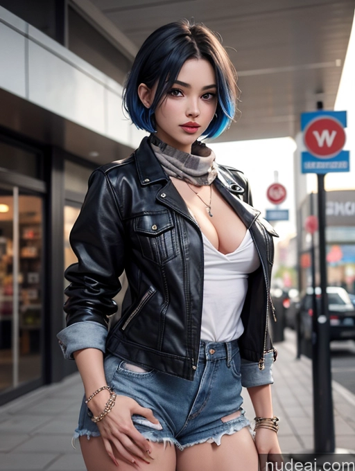 related ai porn images free for Model One Perfect Body Beautiful Perfect Boobs Small Ass 20s Seductive Blue Hair Short Hair French Soft Anime Mall Front View Casual Chemise Goth Jacket Jeans Stylish Scarf Jewelry Detailed Pantyhose Sexy Face