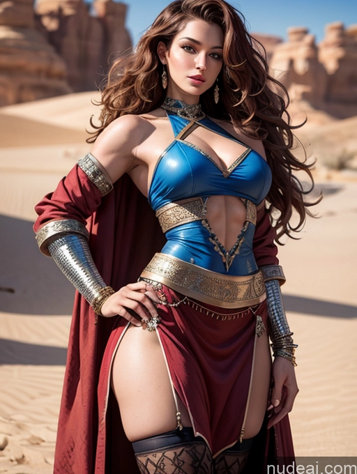 related ai porn images free for Model Perfect Body Beautiful 30s Seductive Sexy Face Ginger Curly Hair Soft Anime Oasis Front View Fantasy Armor Detailed Muscular Long Skirt Dress Stockings Western Native American