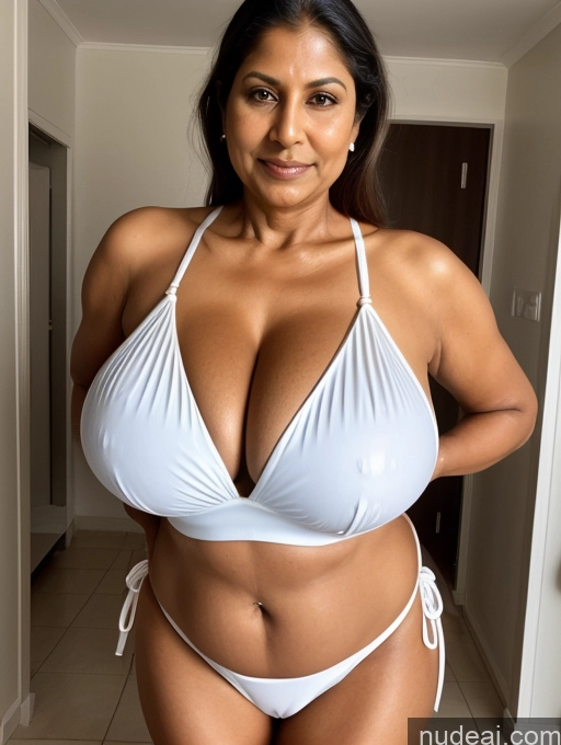 related ai porn images free for Milf One Busty Huge Boobs Tanned Skin Thick 60s Indian Front View Maid Microkini Thong