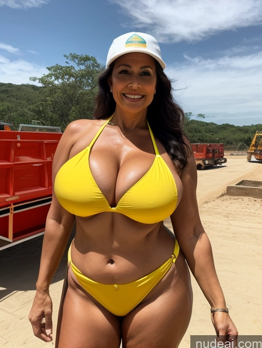 related ai porn images free for Milf One Busty Huge Boobs Thick Tanned Skin 70s Brazilian Front View Microkini Thong Waitress Construction Worker