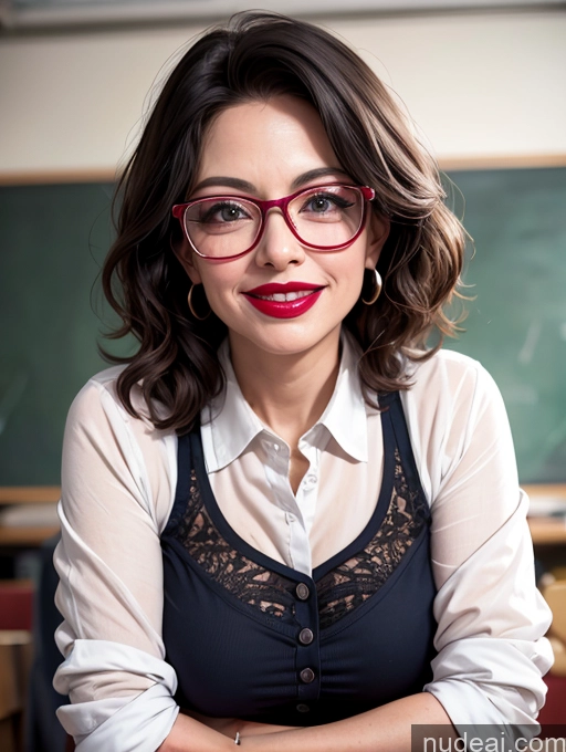 related ai porn images free for Milf Teacher Happy Beautiful Lipstick Glasses