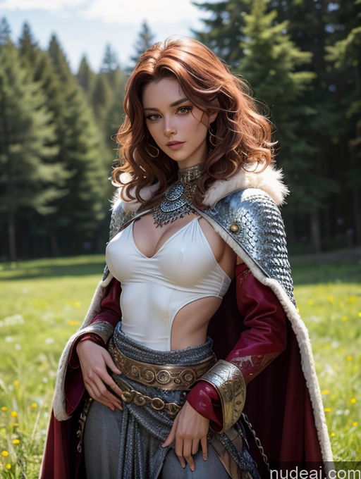 related ai porn images free for Model Perfect Body Beautiful 30s Seductive Sexy Face Ginger Native American Abs Curly Hair Soft Anime Meadow Front View Fantasy Armor Dress Fur Long Skirt Medieval Tunic Detailed