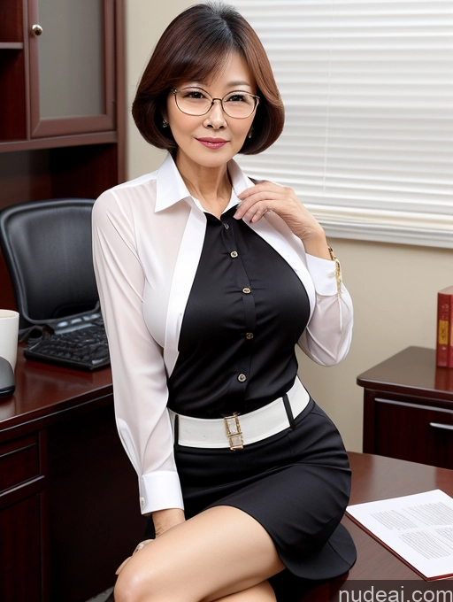 related ai porn images free for Milf Two Perfect Boobs Beautiful Glasses Perfect Body 70s Seductive Sexy Face Bobcut Chinese Office Blouse Shirt Stylish Secretary Professor Detailed