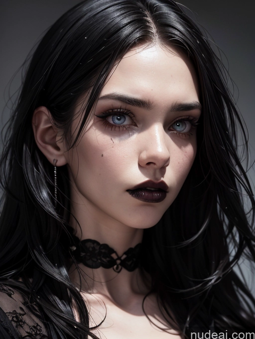 related ai porn images free for Sad Black Hair Long Hair White Close-up View Goth 18