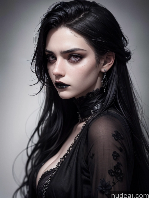 related ai porn images free for Sad Black Hair Long Hair White Close-up View Goth 18