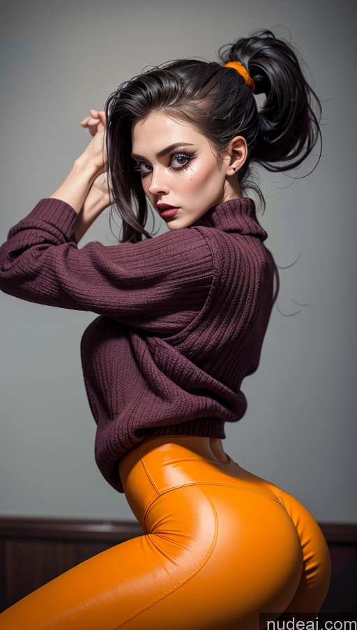 related ai porn images free for Halloween Sweater Yoga Pants Close-up View Ponytail