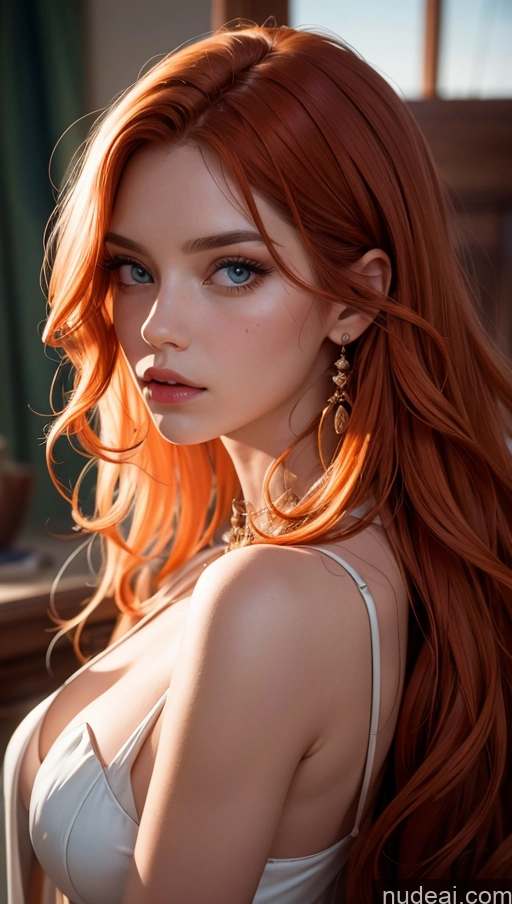 related ai porn images free for Close-up View Long Hair Serious Ginger Dress