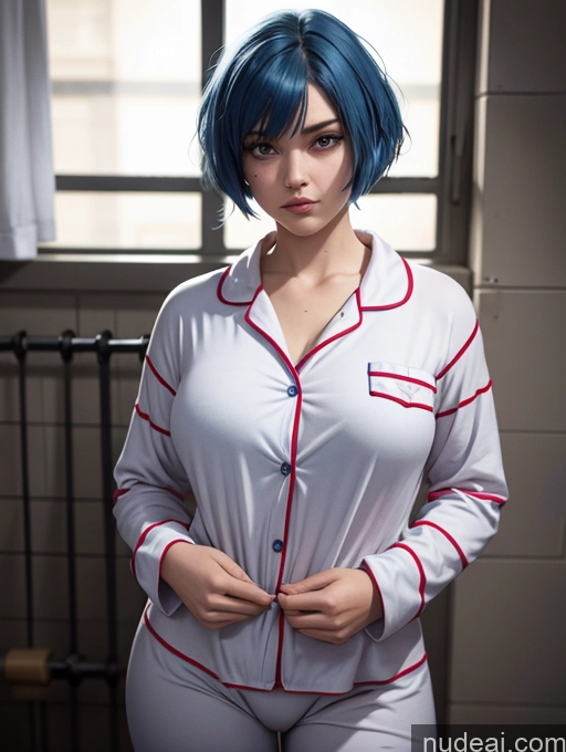 related ai porn images free for 18 Cosplay Pajamas Onesie Short Hair Prison Blue Hair Chubby Sad