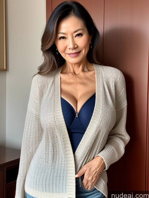 related ai porn images free for Milf Perfect Boobs Beautiful Perfect Body 70s Chinese Blouse Casual Jacket Professor Stylish Sweater Cleavage Topless Detailed