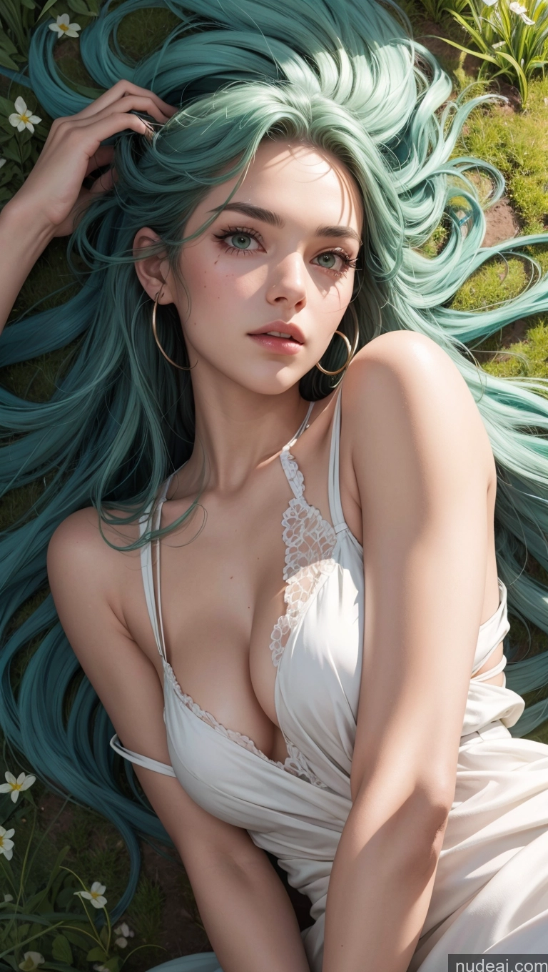 related ai porn images free for Sundress Close-up View Detailed Skin Detail (beta) On Back Meadow Long Hair Green Hair