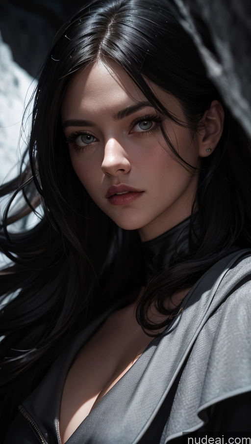 related ai porn images free for Close-up View Superhero Dark Lighting Serious Dark Fantasy On Back Black Hair Slicked Cave