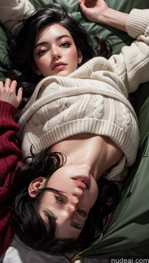 related ai porn images free for Close-up View Dark Lighting Dark Fantasy On Back Black Hair Slicked Tent Asian Sweater