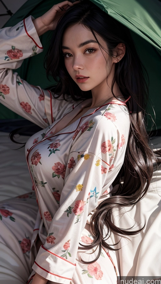 related ai porn images free for Close-up View Dark Lighting On Back Black Hair Tent Asian Long Hair Pajamas