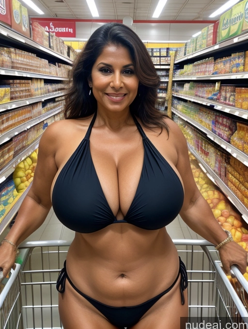 related ai porn images free for Milf One Busty Huge Boobs Thick Tanned Skin Front View Microkini Thong 60s Indian Grocery