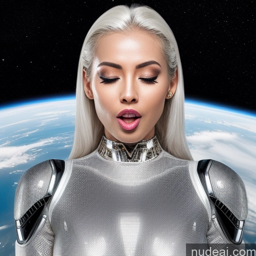 related ai porn images free for Black Transparent Diamond Jewelry White Hair Hell One 30s Cyborg Sexy Face Ahegao Orgasm Laughing Straight Space Suit