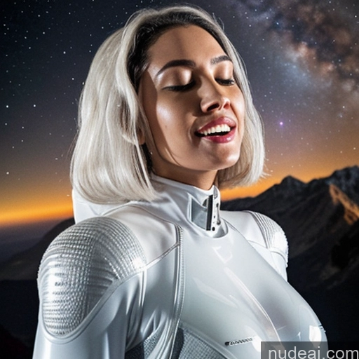 related ai porn images free for Black Transparent Diamond Jewelry White Hair Hell One 30s Cyborg Sexy Face Ahegao Orgasm Laughing Straight Space Suit