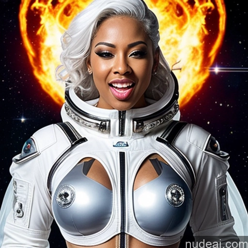 related ai porn images free for Black Transparent Diamond Jewelry White Hair Hell One 30s Cyborg Sexy Face Ahegao Laughing Space Suit Front View Slicked Partially Nude