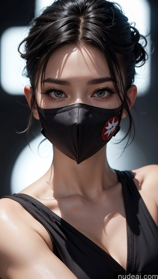 related ai porn images free for Close-up View Ninja Martial Arts Pixie Dark Lighting Face Mask