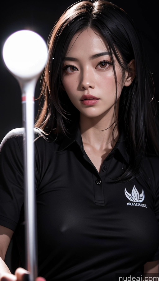 related ai porn images free for Close-up View Dark Lighting Black Hair Long Hair Korean Hell Golf